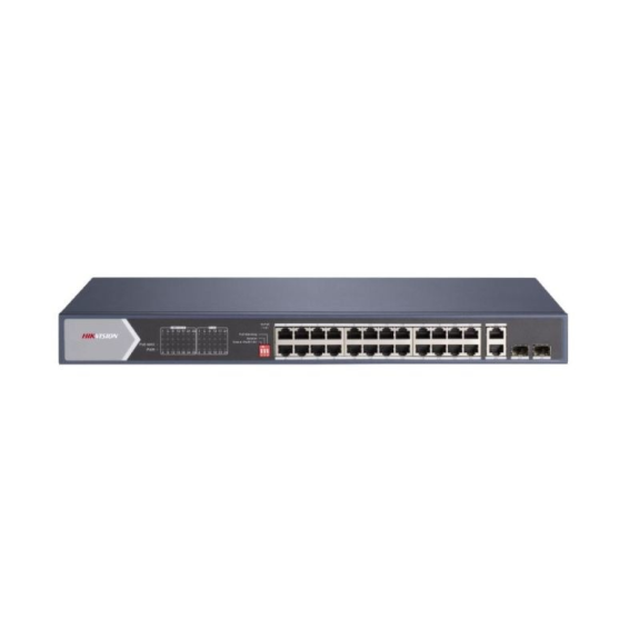 Switch Ethernet DS-3E0528HP-E(O-STD), unmanaged, 26x RJ45, 2x SFP, PoE 370W, 230VDC Switch Ethernet DS-3E0528HP-E(O-STD), unmanaged, 26x RJ45, 2x SFP, PoE 370W, 230VDC-Beschreibung lesen