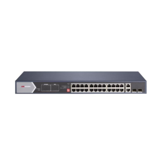 Switch Ethernet DS-3E0528HP-E(O-STD), unmanaged, 26x RJ45, 2x SFP, PoE 370W, 230VDC-Beschreibung lesen