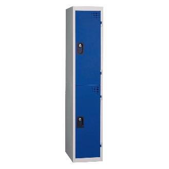 Vestiaires 2 cases x 1 colonne - En kit - Bleu - Largeur 30cm-Lire la description