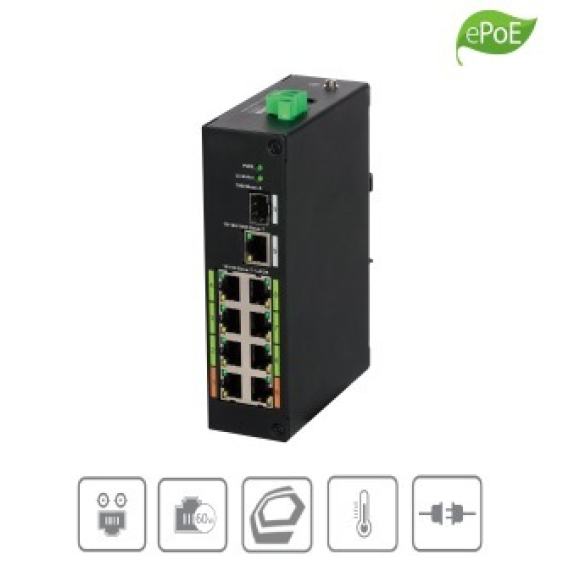 Switch 10 Ports ePoE LR2110-8ET-120 (V2.0) - 8x PoE Ethernet 10/100 Mbps - 1x SFP-Beschreibung lesen