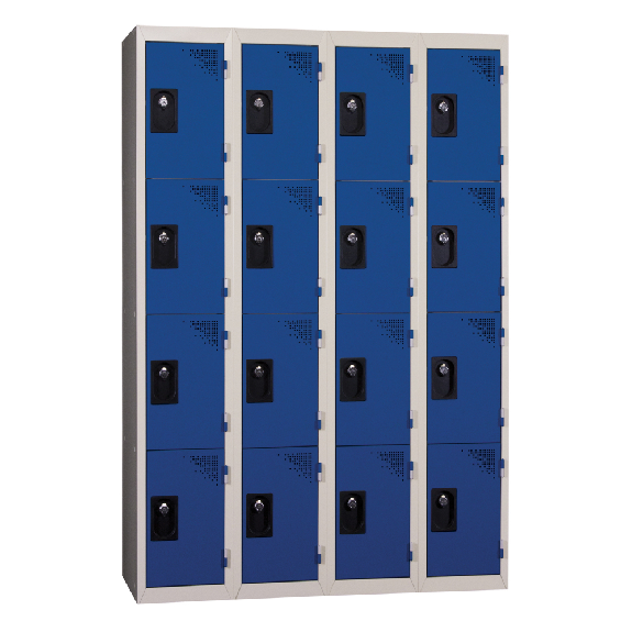 Vestiaires 4 cases x 4 colonnes - En kit - Bleu - Largeur 120cm Vestiaires 4 cases x 4 colonnes - En kit - Bleu - Largeur 120cm-Lire la description