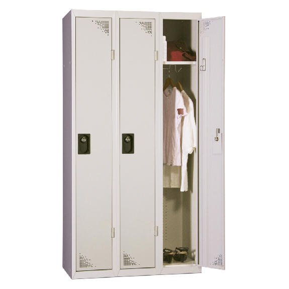 Vestiaire industrie propre - En kit - Gris - 3 colonnes - Largeur 90cm-Lire la description