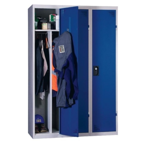 Vestiaire industrie salissante - En kit - Bleu - 3 colonnes - Largeur 120cm Vestiaire industrie salissante - En kit - Bleu - 3 colonnes - Largeur 120cm-Lire la description