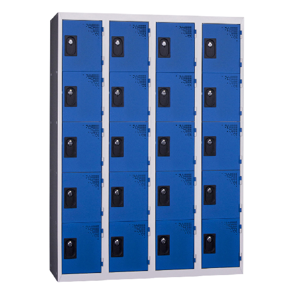Vestiaires 5 cases x 4 colonnes - En kit - Bleu - Largeur 120cm Vestiaires 5 cases x 4 colonnes - En kit - Bleu - Largeur 120cm-Lire la description