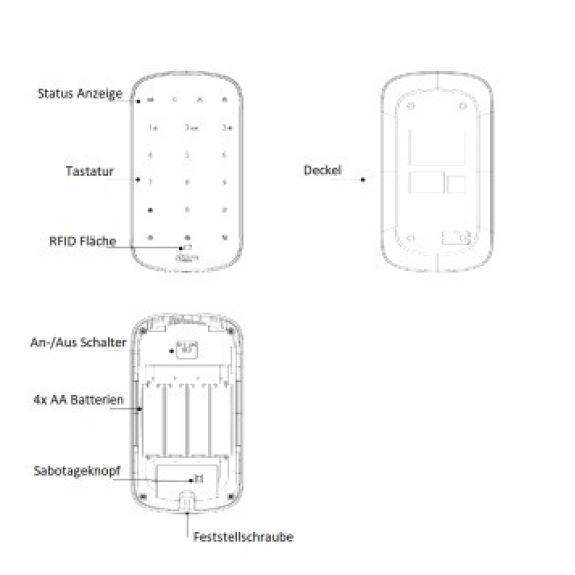 Alarm-Tastatur ARK30T-W2(868) Funk 868MHz-Beschreibung lesen