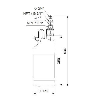 Pompe a eau immergée automatique a usage domestique Grundfos SBA335M - Monophasé 220V - Jusqu'à 3M3/H - Puits et réserves d'eau de pluie - Eaux claires-Lire la description