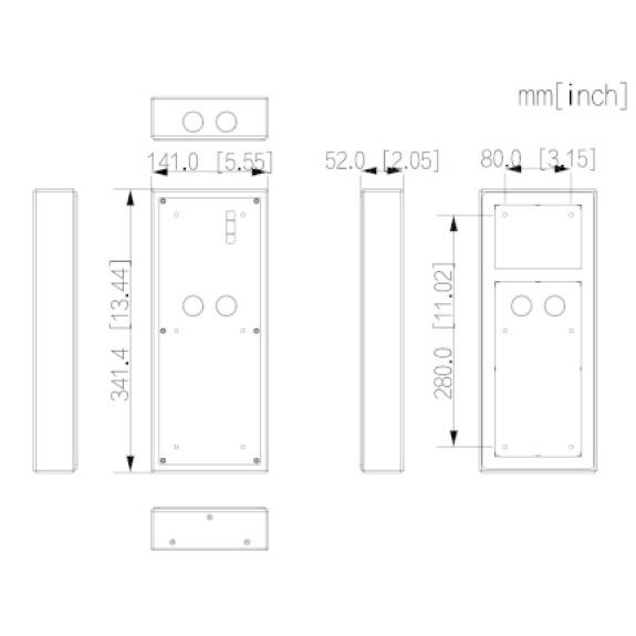 Dahua - VTM53R3 - 3 Modul Aufputz Regendach, - 3 Modul Aufputz Regendach - Material: Aluminium - Abmessung (HxBxT):341,-Beschreibung lesen
