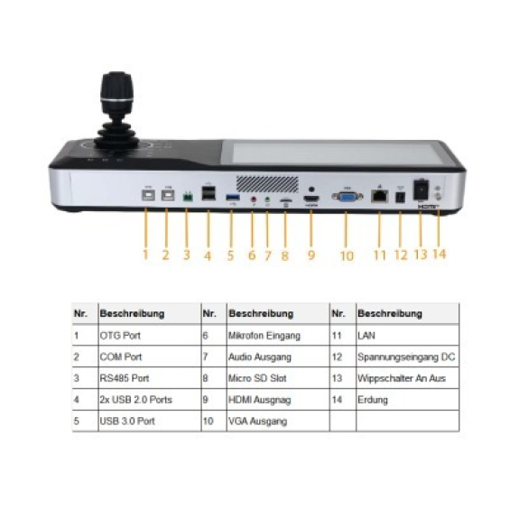 Dahua - NKB5200 - Zubehör - Eingabegerät, - 10,1" TFT LCD Touch Bildschirm(1280x800) - 1x HDMI und 1x VGA Ausgang - Vie-Beschreibung lesen