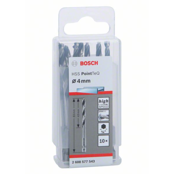 Bosch HSS PointTeQ Sechskantbohrer 4,0 mm, 10er-Pack-Beschreibung lesen