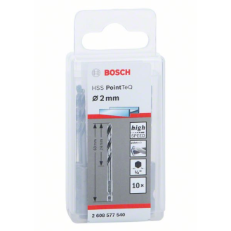 Bosch HSS PointTeQ Sechskantbohrer 2 mm, 10er-Pack-Beschreibung lesen