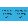 Blindniet Edelstahl A2/VAFlachrundkopf 3x6mm