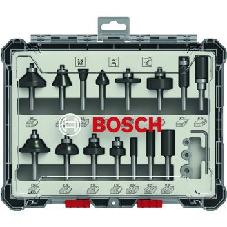 Bosch 15-teiliges Frser-Set, 1/4-Zoll Schaft. Fr Handfrsen-Beschreibung lesen