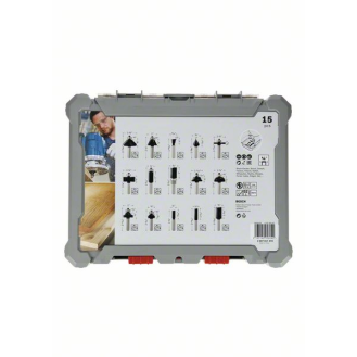 Bosch 15-teiliges Frser-Set, 1/4-Zoll Schaft. Fr Handfrsen-Beschreibung lesen