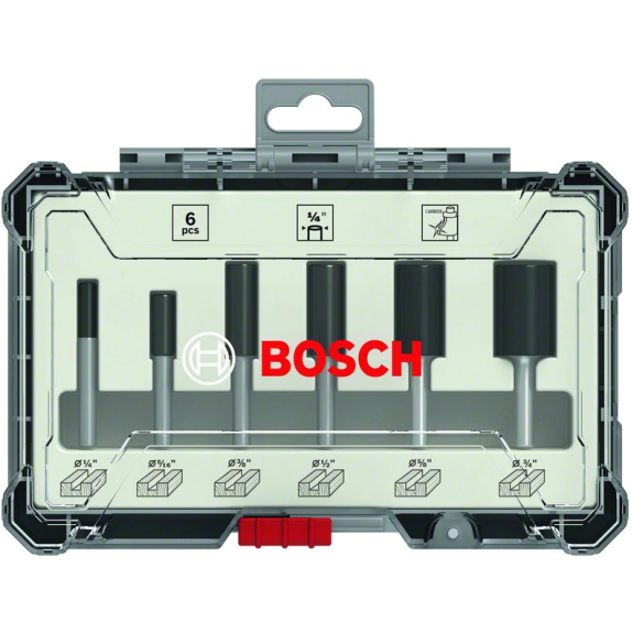Bosch Frser-Set, 6-teiliges Nutfrser-Set, 1/4-Zoll Schaft. Fr Handfrsen-Beschreibung lesen