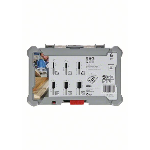 Bosch Frser-Set, 6-teiliges Nutfrser-Set, 1/4-Zoll Schaft. Fr Handfrsen-Beschreibung lesen