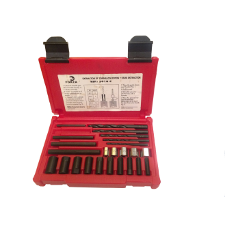 JUEGO 5 EXTRACTORES DE TORNILLOS ROTOS FORZA CON BROCAS Y GUÍAS DOBLES SERIE 5010CD-Leer más