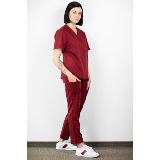 Medfit - Pantalon Médicale - Unisexe - Bordeaux - S-Lire la description