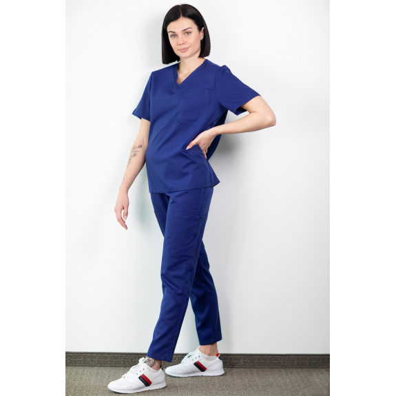 Medfit  Ensemble Médical Blouse Et Pantalon  Unisexe  Bleu Outremer - M-Lire la description
