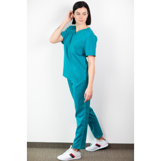 Medfit  Ensemble Médical Blouse Et Pantalon  Unisexe- Bleu canard - S-Lire la description