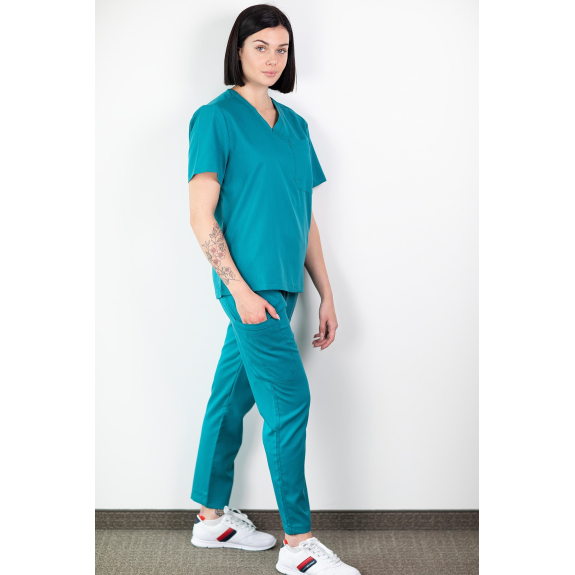 Medfit  Ensemble Médical Blouse Et Pantalon  Unisexe- bleu canard- XL-Lire la description