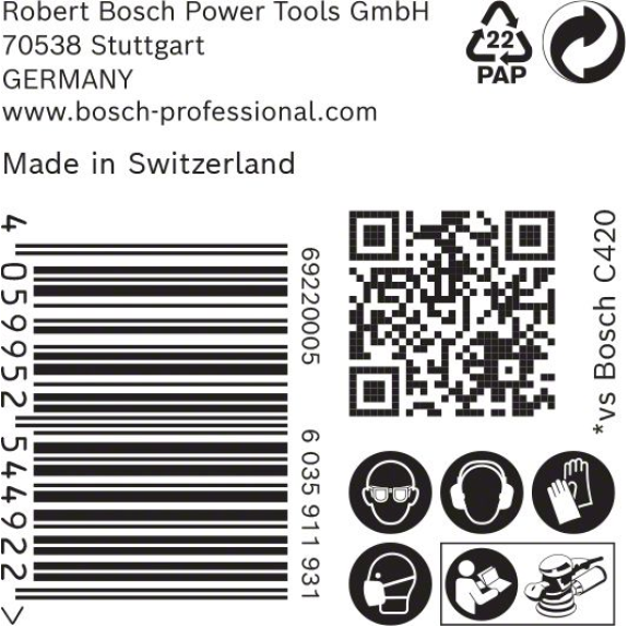 Bosch EXPERT C470 Schleifpap. o. L. f. Winkelschl. u. Bohrer, 125 mm, G 100-Beschreibung lesen