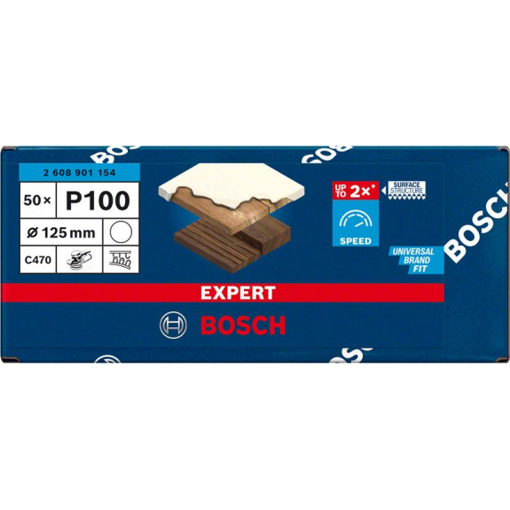 Bosch EXPERT C470 Schleifpap. o. L. f. Winkelschl. u. Bohrer, 125 mm, G 100-Beschreibung lesen