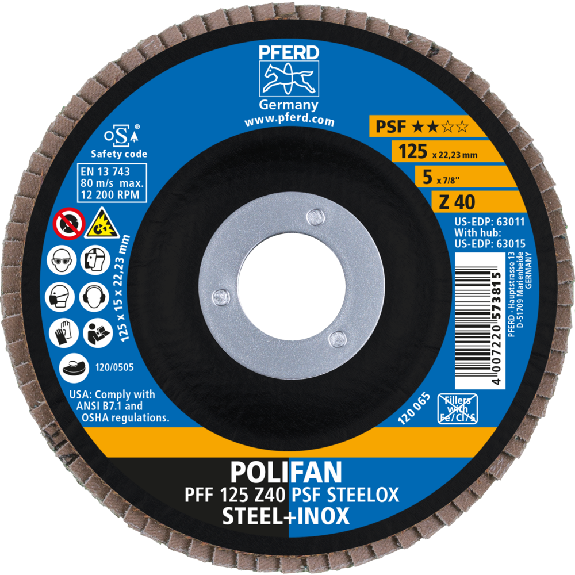 Pferd POLIFAN Fcherscheibe PFF 125x22,23 mm flach Z40 Universallinie PSF Pferd POLIFAN Fcherscheibe PFF 125x22,23 mm flach Z40 Universallinie PSF-Beschreibung lesen