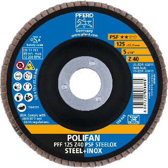 Pferd POLIFAN Fcherscheibe PFF 125x22,23 mm flach Z40 Universallinie PSF-Beschreibung lesen