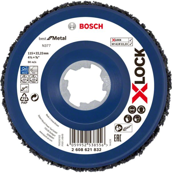 X-LOCK Reinigungsscheibe N377 Metall, 115 mm, 22,23 mm-Beschreibung lesen