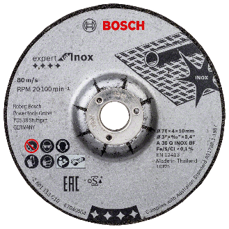Bosch Professional Schruppscheibe Expert for Inox, A 30 Q INOX BF, 76 x 10 x 4,0 mm-Beschreibung lesen