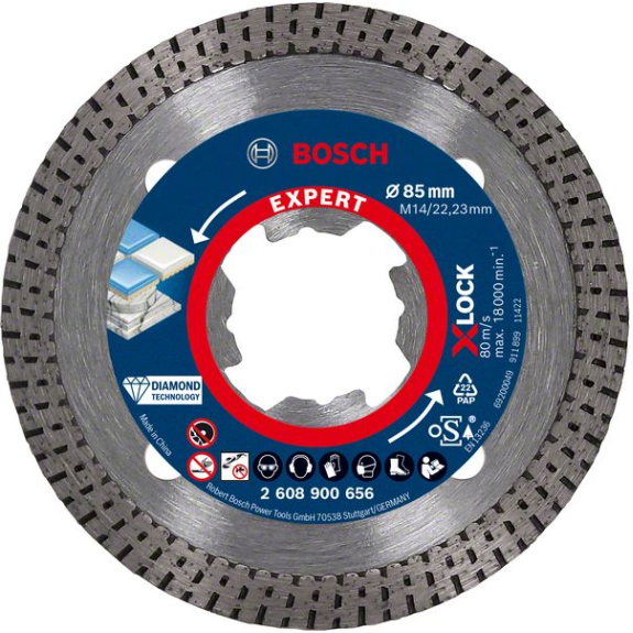 Bosch EXPERT HardCeramic X-LOCK Diamanttrennscheiben, 85 x 22,23 x 1,6 x 7 mm-Beschreibung lesen