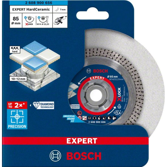 Bosch EXPERT HardCeramic X-LOCK Diamanttrennscheiben, 85 x 22,23 x 1,6 x 7 mm-Beschreibung lesen