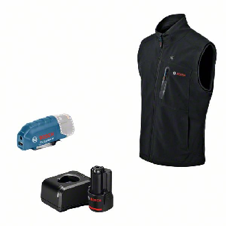 Bosch Beheizbare Weste GHV 12+18V XA 2XL, 1 x Akku GBA 12V 2.0Ah, Ladegert-Beschreibung lesen