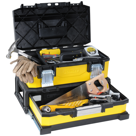 Werkzeugbox mit Schublade-Beschreibung lesen