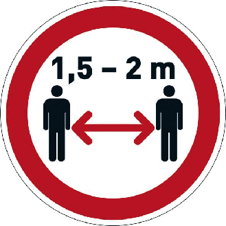 Durable Gebotsaufkleber "Abstand halten" Ø430mm ablösbar-Beschreibung lesen