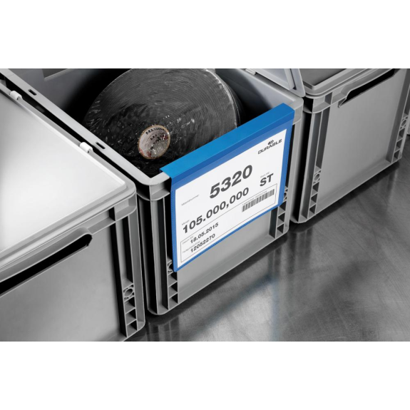 Durable Kennzeichnungstasche B297xH210 mm A4 quer blau, mit Falz VE 50 Stück-Beschreibung lesen