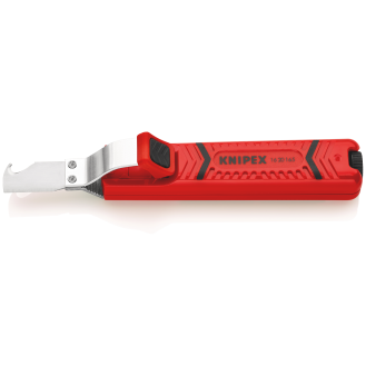 KNIPEX 16 20 165 SB Abmantelungswerkzeug mit Schleppklinge schlagfestes Kunststoffgehäuse 165 mm-Beschreibung lesen