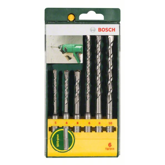 Bosch Hammerbohrer-Set SDS plus, 6-teilig, 5 - 8 mm, 110 mm, 6 - 10 mm, 160 mm-Beschreibung lesen