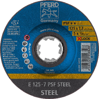Schruppscheibe PSF X-LOCKSTEEL 125x7mm Pferd-Beschreibung lesen