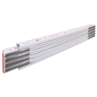 Zollstock Type 1607 W, 2 m, weiß, metrische Skala, Winkelfunktion-Beschreibung lesen