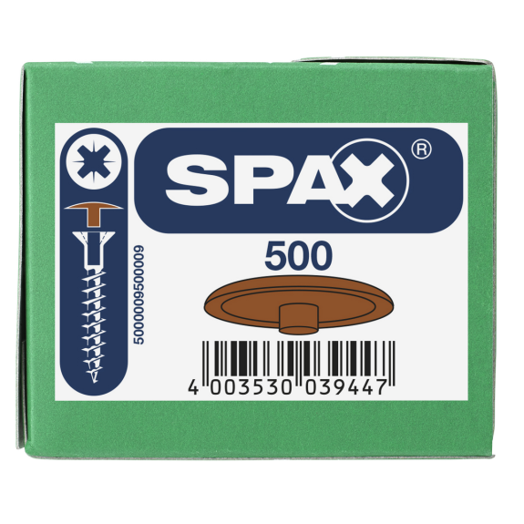 SPAX-S Abdeckkappen mit Kopfbohrung Rehbraun (500St.)-Beschreibung lesen