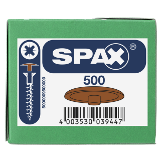 SPAX-S Abdeckkappen mit Kopfbohrung Rehbraun (500St.)-Beschreibung lesen