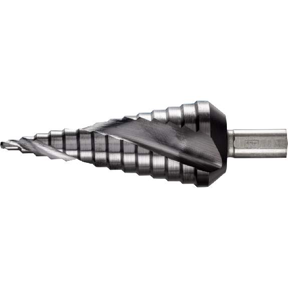 Pferd Stufenbohrer HSS 14 Bohrstufen  4-30mm 3-Flchenschaft- 10mm HICOAT-Beschreibung lesen