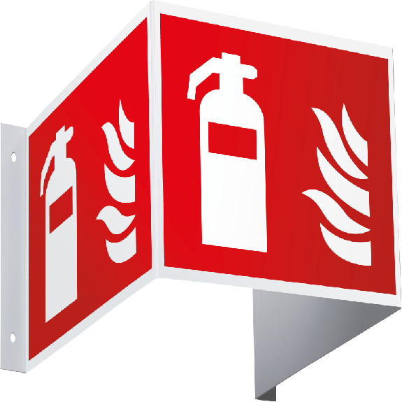 Brandschutzzeichen Feuerlöscher, 3D-Optik, ASR/ISO, Kunststoff, 200x200mm-Beschreibung lesen