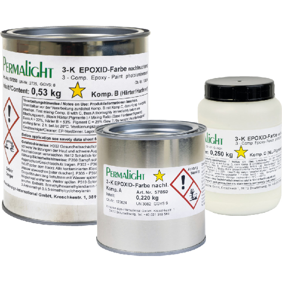 PERMALIGHT power langnachleuchtend 3-Komponenten-Epoxid-Farbe, für Bodenmarkierungen, 1kg/Gebinde-Beschreibung lesen