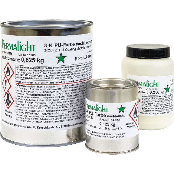 PERMALIGHT power langnachleuchtend 3-Komponenten-Polyurethan-Farbe, Bodenmarkierungen, 1kg/Gebinde-Beschreibung lesen