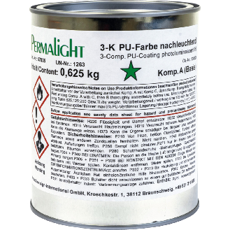 PERMALIGHT power langnachleuchtend 3-Komponenten-Polyurethan-Farbe, Bodenmarkierungen, 1kg/Gebinde-Beschreibung lesen