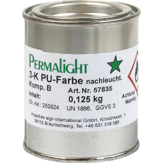 PERMALIGHT power langnachleuchtend 3-Komponenten-Polyurethan-Farbe, Bodenmarkierungen, 1kg/Gebinde-Beschreibung lesen