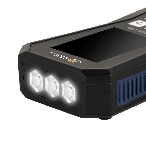 PCE Instruments Stroboskop PCE-LES 303 |3 High Power LEDs |bis 300.000 FPM |Impulsweite einstellbar |Phasenverschiebung-Beschreibung lesen