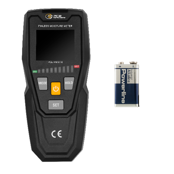 PCE Instruments Feuchtemessgerät PCE-PMM 10 |0 ... 100 % |Auflösung 0,1 % |Induktionsmessung für 10 Materialtypen |Alarm-Beschreibung lesen